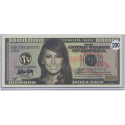 Melania Trump First Lady One Million Dollar Note