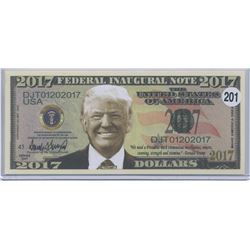 Donald Trump 2017 Federal Inaugural Novelty Note