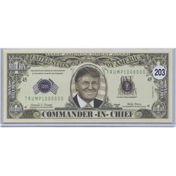 Donald Trump Commander in Chief Novelty Note