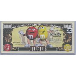 M&Ms Mars Incorporated Million Dollar Novelty Note