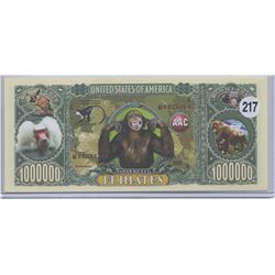Primates Monkeys One Million Dollar Note