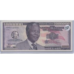 Nelson Mandella One Million Dollar Novelty Note