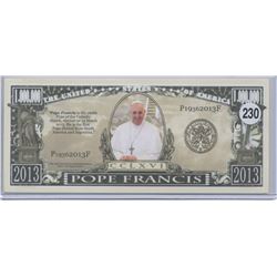 Pope Francis One Million Dollar Novelty Note Vatican