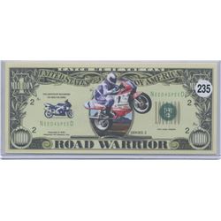 Road Warrior Motorcycle One Million Dollar Note