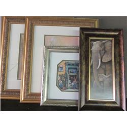 4 framed wall pictures