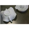Image 2 : HOBNAIL MILK GLASS DISH AND ANCHOR HOCKING MILK GLASS JUICER
