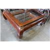 Image 2 : LARGE SQUARE WITH GLASS INSERTS COFFEE TABLE