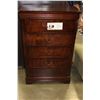 Image 1 : FLOOR MODEL MAHOGANY FINISH HOME ELEGANCE 5 DRAWEER CHEST RETAIL $699
