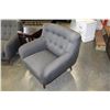 Image 2 : NEW HOME ELEGANCE MODERN CLUB STYLE SOFA AND CHAIR DARK GREY FABRIC RETAIL $1149