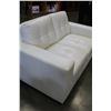 Image 2 : NEW HOME ELEGANCE WHITE LEATHER MODERN LOVESEAT REATIL $799