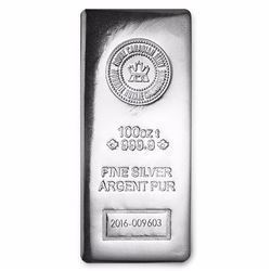 100 oz Silver Bar - RCM (.9999 Fine, Pressed Finish)