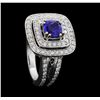 Image 4 : 14KT White Gold 1.54ct Tanzanite and Diamond Ring