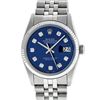 Image 8 : Mens Rolex 36mm Stainless Steel Blue Diamond Datejust Wristwatch