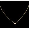 Image 2 : 14KT Yellow Gold 0.13ct Diamond Drop Pendant with Chain