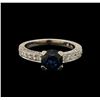 Image 1 : 14KT White Gold 2.12ct Blue Sapphire and Diamond Ring