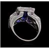 Image 3 : 14KT White Gold 5.20ct Tanzanite and Diamond Ring