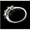 Image 3 : 14KT White Gold 1.30ct Emerald and Diamond Ring