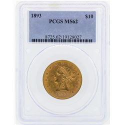 1893 $10 Liberty Head Eagle Gold Coin PCGS MS62