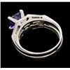 Image 3 : 14KT White Gold 1.87ct Tanzanite and Diamond Ring