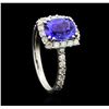 Image 4 : 14KT White Gold 2.10ct Tanzanite and Diamond Ring