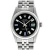 Image 8 : Mens Rolex 36mm Stainless Steel Black Diamond & Sapphire Datejust Wristwatch