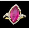 Image 1 : 14KT Yellow Gold 3.74ct Ruby and Diamond Ring