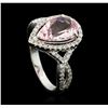 Image 4 : 18KT White Gold 2.28ct Morganite and Diamond Ring