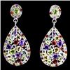 Image 1 : Natural Multi Gemstone 84 Cts EarRings