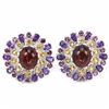 Image 1 : NATURAL AMBER AMETHYST CITRINE RHODOLITE GARNET Earring