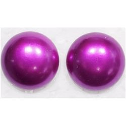 Large Purple Sphere Earrings with 14K Yellow Gold Wires.