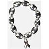 Image 3 : Breast Cancer Ribbon Bracelet with Pink Crystal.