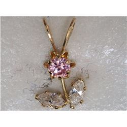14kt Yellow Gold Cubic Zirconia Pendant Retail $120