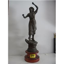 VINTAGE CAST FIGURINE/APPROX 14" HIGH