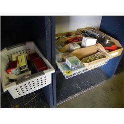 3 TRAYS OF MISC SCREWS/NUTS/STAPLES/ETC