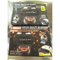2 UPTOPIA VIRTUAL REALITY 3D HEADSETS FOR THE SMART PHONE
