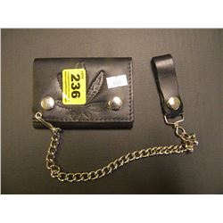 NEW BLACK LEATHER MARIJUANA BIKERS WALLET
