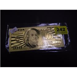 24K GOLD FOIL AMERICAN 100 DOLLAR COLLECTIBLE BILL
