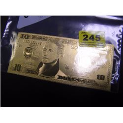 24K GOLD FOIL AMERICAN 10 DOLLAR COLLECTIBLE BILL