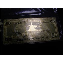 24K GOLD FOIL AMERICAN 50 DOLLAR COLLECTIBLE BILL