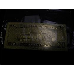 24K GOLD FOIL AMERICAN 20 DOLLAR COLLECTIBLE BILL