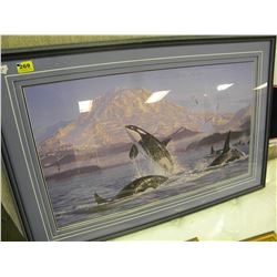 FRAMED 36X24" ON THE PACIFIC RIM L.E.P. BY LEE KROMSCHROEDER (CERTIFICATE IN BACK)