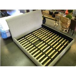 GREY TONE CLOTH COMPLETE BED FRAME FOR KING SIZE (DOES NOT NEED BOX)