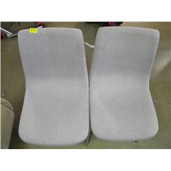 2 MATCHING GREY CLOTH DINING CHAIRS