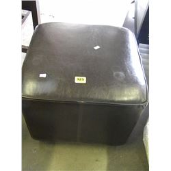 BROWN LEATHER FOOT STOOL