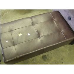 BROWN LEATHER OTTOMAN