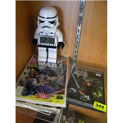 STORM TROOPER CLOCK/STARWARS MOVIE & COLLECTIBLE COMIC/MISC COMICS