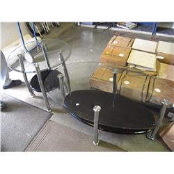2 PIECE GLASS TOP COFFEE TABLE SET