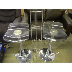 2 MATCHING BARSTOOLS & CD RACK
