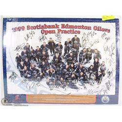 OILERS SIGNED 1999 PRACTICE ROUND POSTER