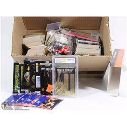 BOX OF MISC TRADING CARDS: BASEBALL, NASCAR